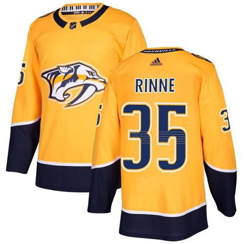 Adidas Predators #35 Pekka Rinne Yellow Home Authentic Stitched NHL Jersey - Click Image to Close